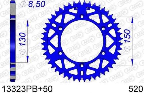 AFAM REAR ALU 50T, 520, BLUE