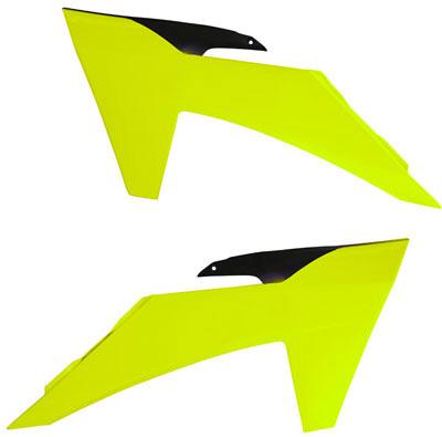RTECH RADIATOR SCOOPS NEON YELLOW-BLACK