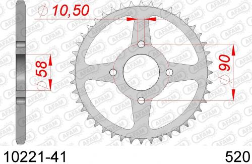 AFAM REAR STEEL 41T, 520 AF21022141