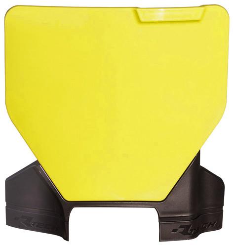 RTECH FACTORY FRONT NUMBER PLATE HSQ LEMON YELLOW-BLACK