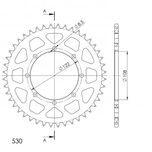 SUPERSPROX SUPERSPROX REAR ALU 45T, GOLD SU241345G