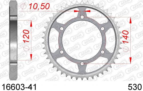 AFAM REAR STEEL 41T, 530 AF21660341