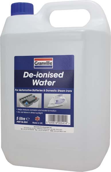 GRANVILLE BATTERY TOP UP 5 LITRE DEIONISED WATER