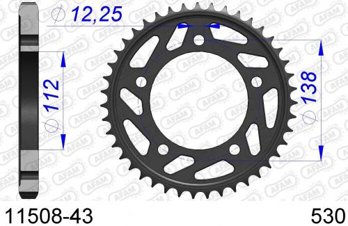 AFAM REAR ALU 43T, 530 AF51150843