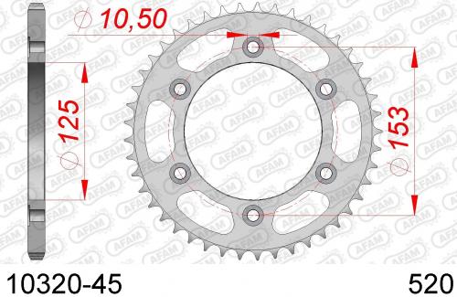AFAM REAR STEEL 45T, 520 AF21032045