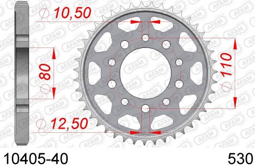 AFAM REAR STEEL 40T, 530 AF21040540