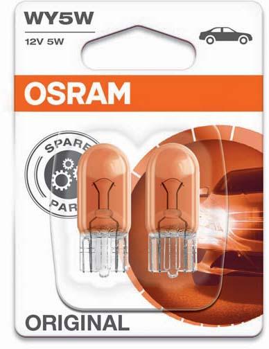 OSRAM 12V 5W W2,1X9,5D ORANGE STANDARD 2-PK