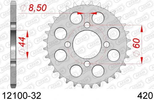 AFAM REAR STEEL 32T, 420 AF21210032