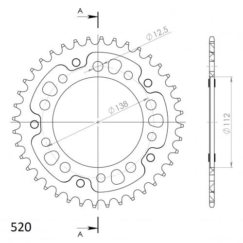 SUPERSPROX SUPERSPROX REAR ALU 40T, BLUE, 520 SU2130340D
