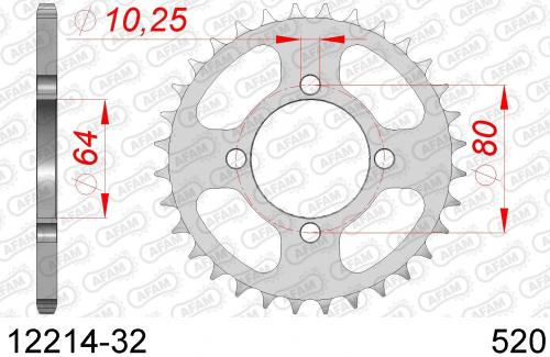 AFAM REAR STEEL 32T, 520 AF21221432