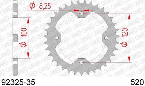AFAM REAR STEEL 35T, 520 AF29232535