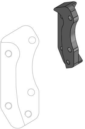 MOTO MASTER 211017, CALIPER ADAPTER BRACKET