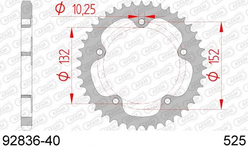 AFAM REAR STEEL 40T, 525 AF29283640