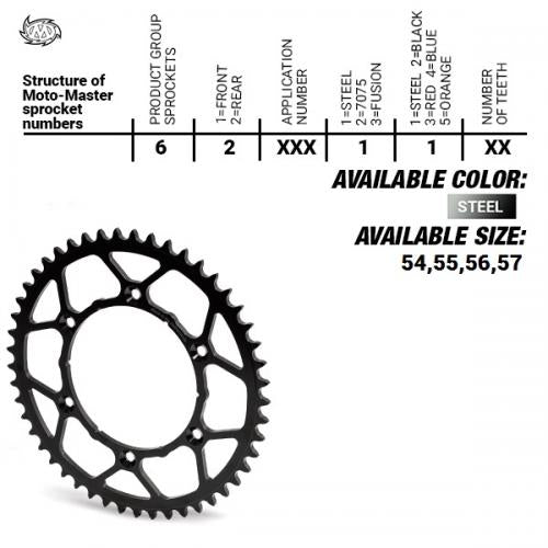 MOTO MASTER REAR STEEL ULTRALIGHT 55T, 420