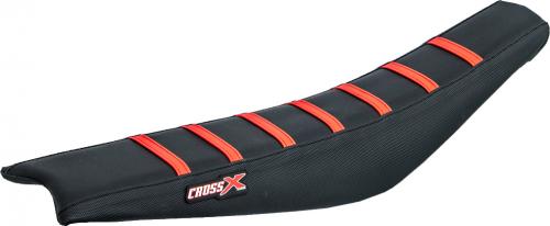 CROSS X SEAT COVER ADV WITH STRIPES BLK BLK RED