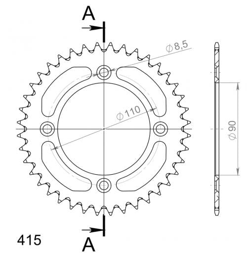 SUPERSPROX SUPERSPROX REAR ALU 40T, ORANGE, 415 SU245240O