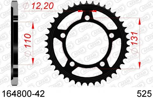 AFAM REAR STEEL 42T, 525 AF216480042