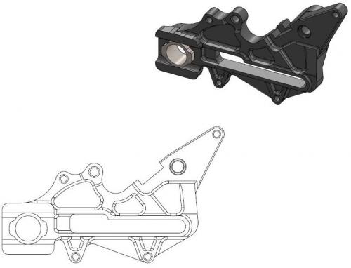 MOTO MASTER 211108, CALIPER ADAPTER BRACKET