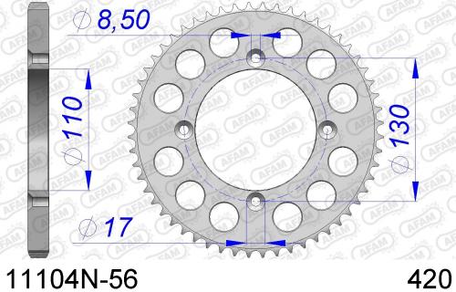 AFAM REAR ALU 56T, 420