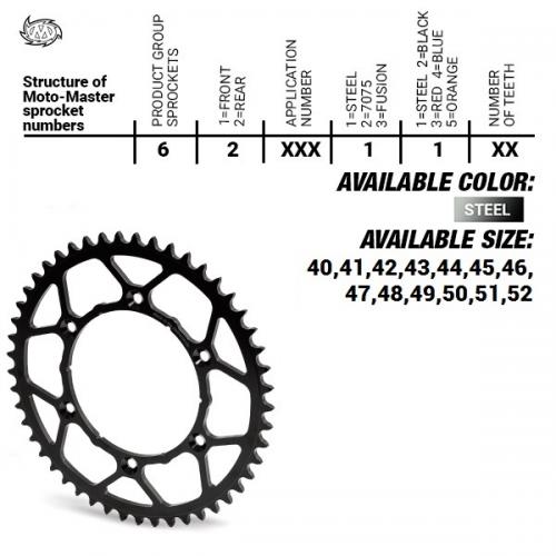 MOTO MASTER REAR STEEL ULTRALIGHT 42T, 520 37620051142