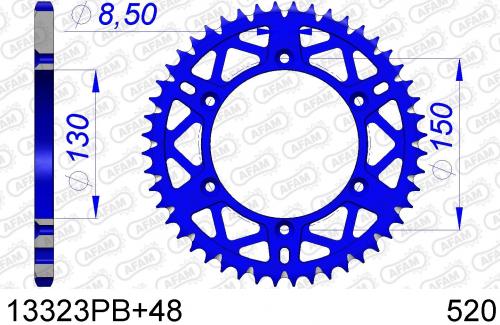 AFAM REAR ALU 48T, 520, BLUE