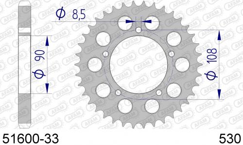 AFAM REAR ALU 33T, 530