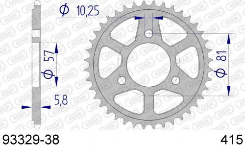 AFAM REAR ALU 38T, 415 AF59332938