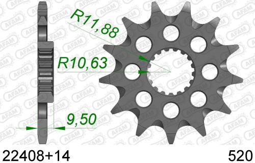 AFAM FRONT 14T, 520 AF12240814S