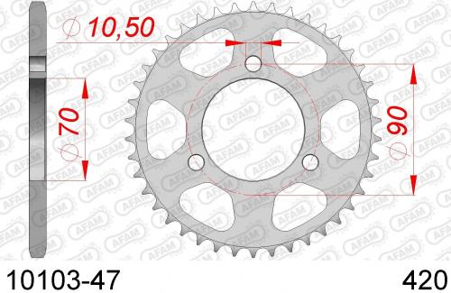 AFAM REAR STEEL 47T, 420 AF21010347