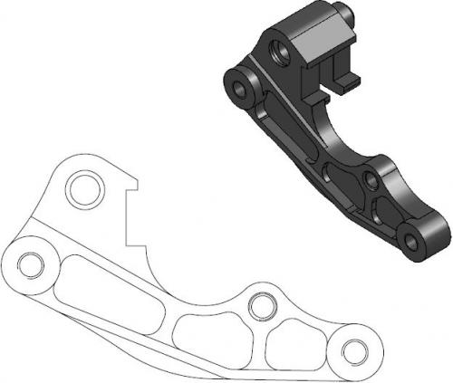 MOTO MASTER 211001, CALIPER ADAPTER BRACKET