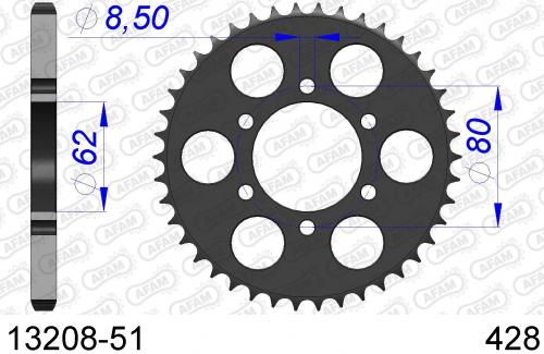 AFAM REAR ALU 51T, 428 AF51320851