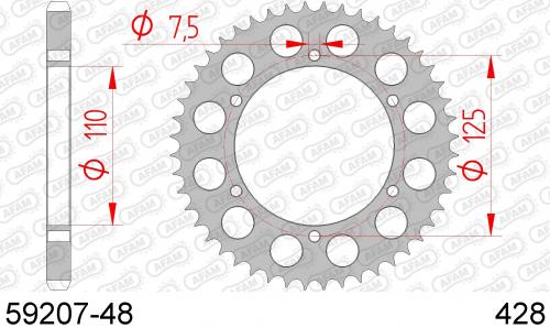 AFAM REAR STEEL 48T, 428 AF25920748