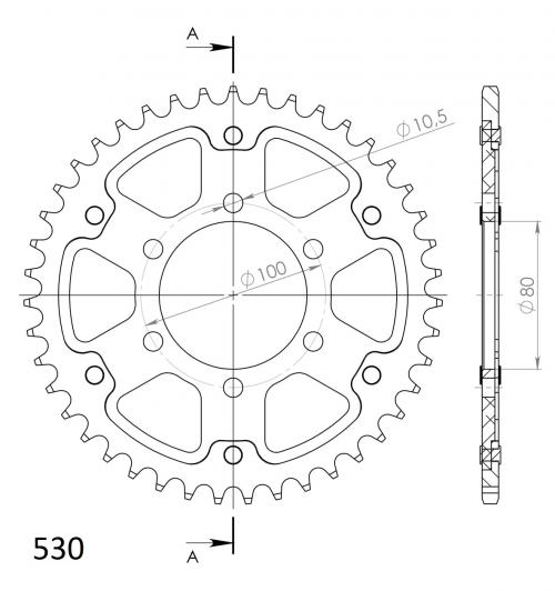 SUPERSPROX SUPERSPROX REAR STEALTH 44T, GOLD, 530 SU6709644G
