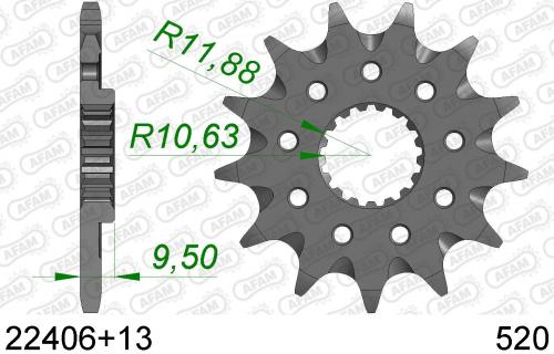 AFAM FRONT 13T, 520 AF12240613S