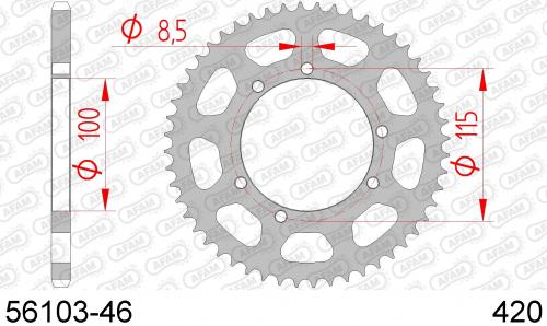 AFAM REAR STEEL 46T, 420 AF25610346