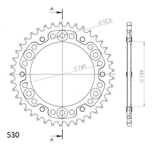 SUPERSPROX SUPERSPROX REAR STEALTH 41T, RED, 530 SU6130641R
