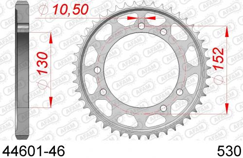 AFAM REAR STEEL 46T, 530 AF24460146