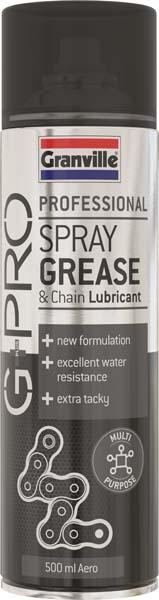 GRANVILLE GRANVILLE 500ML G+PRO SPRAY GREASE & CHAIN LUBRICA