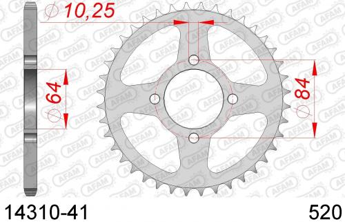 AFAM REAR STEEL 41T, 520 AF21431041