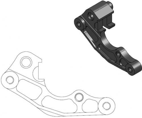 MOTO MASTER 211004, CALIPER ADAPTER BRACKET