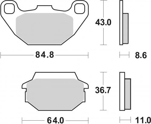 SBS 154CT BRAKE PADS ORGANIC