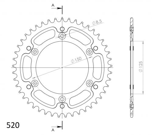 SUPERSPROX SUPERSPROX REAR ALU 45T, ORANGE, 520 SU299045O