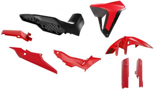RTECH PLASTIC KIT 7 PCS HONDA RED-BLACK-RED