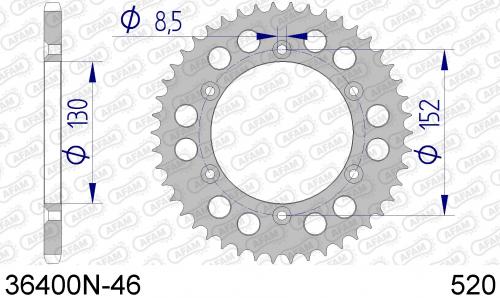 AFAM REAR ALU 46T, 520 AF536400N46