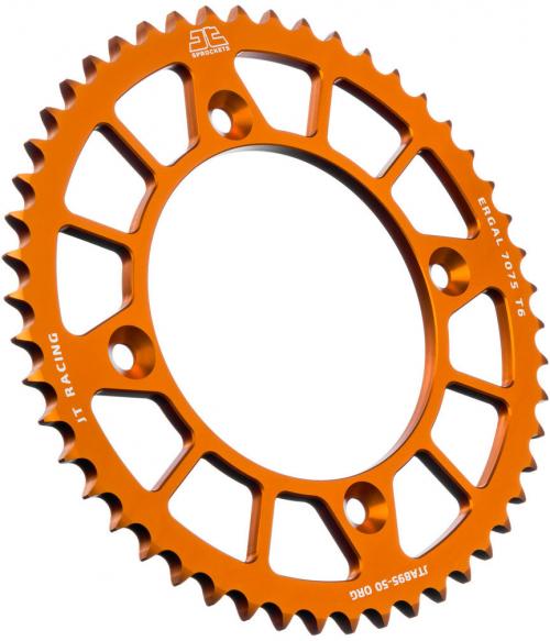 JT SPROCKETS REAR RACELITE ALU 50T ORANGE, 428
