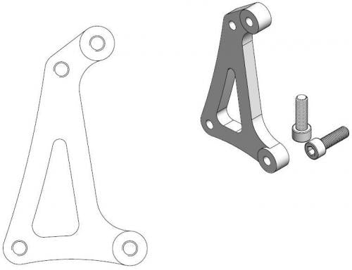 MOTO MASTER 211123, CALIPER ADAPTER BRACKET