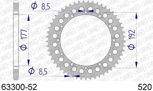 AFAM REAR ALU 52T, 520 AF56330052