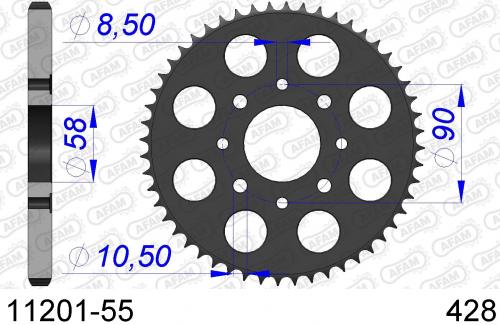 AFAM REAR ALU 55T, 428