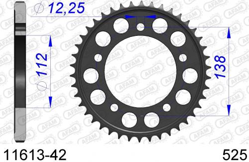 AFAM REAR ALU 42T, 525 AF51161342