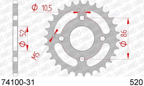 AFAM REAR STEEL 31T, 520 AF27410031